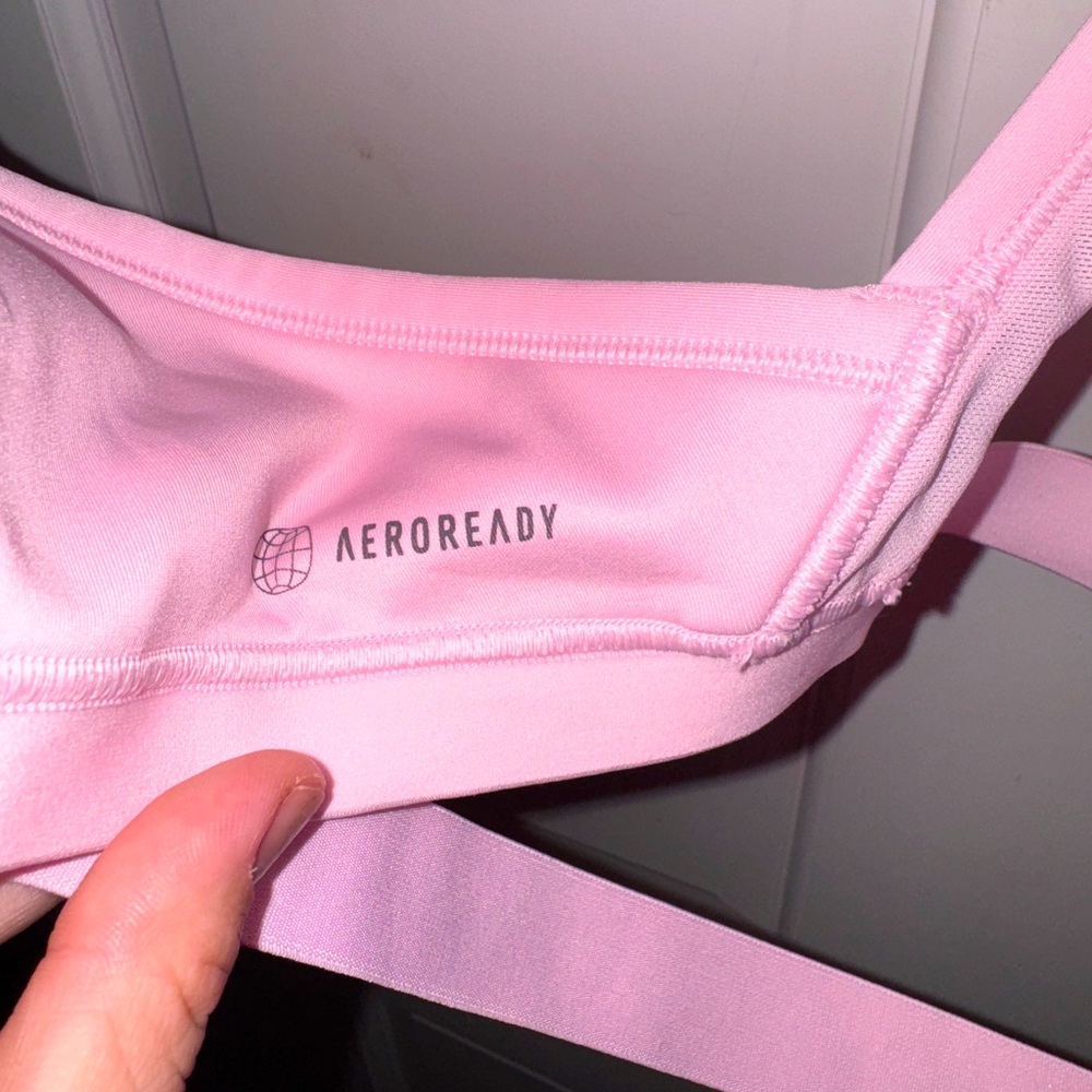 Pink Adidas sports bra